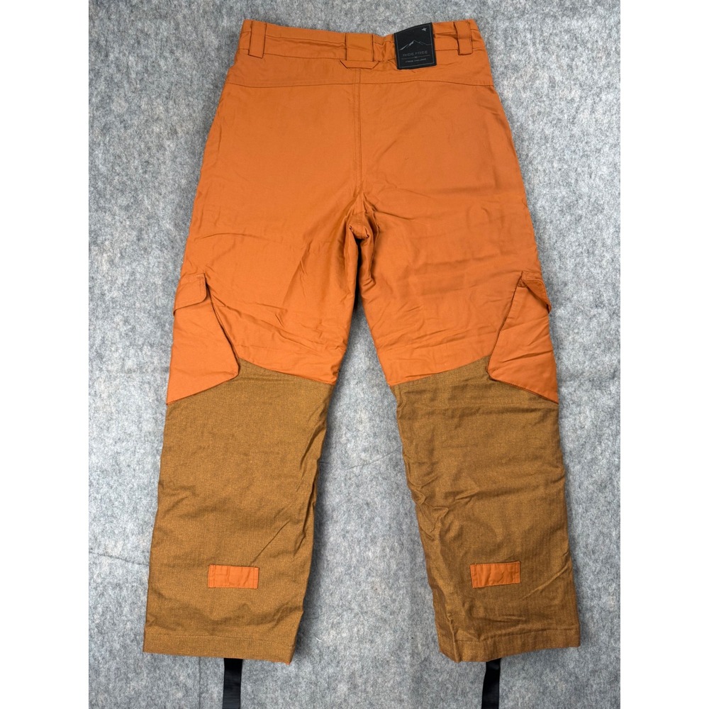 Rodeo White Series Plus Snow Pants Mens Small Orange Brown Waterproof Cargo Ski - Picture 5 of 6